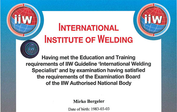 Internatiol Welding Specialist